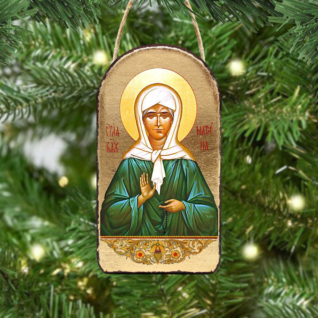 Matrona Plaque Religious Orthodox Sacred Icon Ornament - Inspirational Icon Decor - 87048