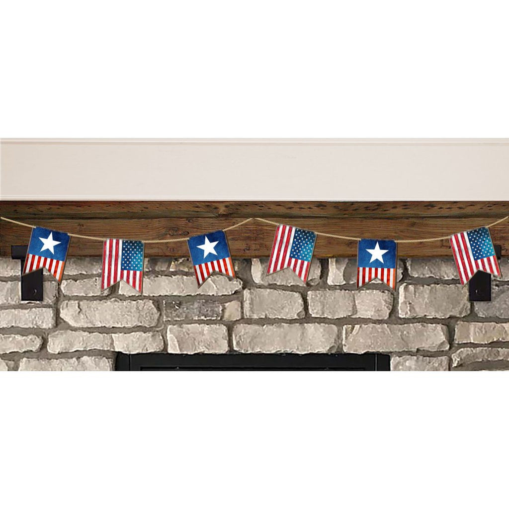American Patriotic Composition Set of 15 Wall Block - American Patriotic Decor - 852760-S15