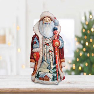 Natures Friend Santa Hand-Painted WOODCARVED Masterpiece by G. DeBrekht - Wildlife Holiday Decor - 210161 *** PRE-ORDER - Handmade Just for You! ***