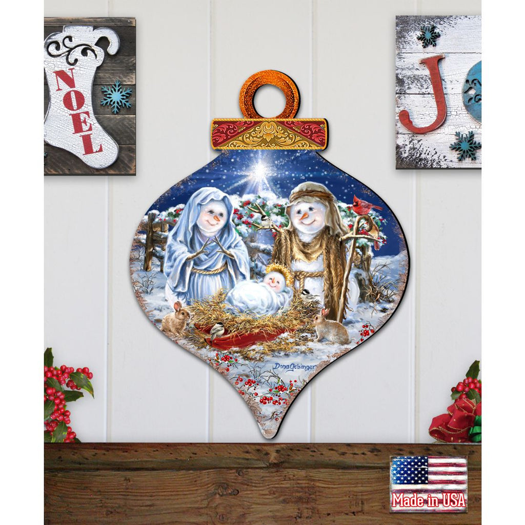 Snow Family Nativity Door Decor by D. Gelsinger - Christmas Santa Snowman Decor - 8031153H-DG