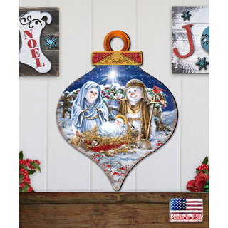 Snow Family Nativity Door Decor by D. Gelsinger - Christmas Santa Snowman Decor - 8031153H-DG