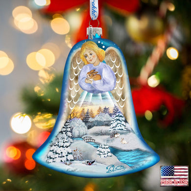 Angel Bell Glass Ornament by G. DeBrekht - Nativity Holiday Decor - 73161