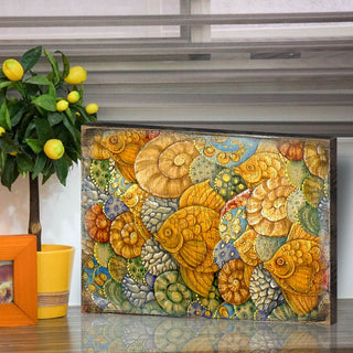 Sonnenberg Fish Wooden Coastal Wall Art by G. DeBrekht - Coastal Sea-Life Decor - 95018B