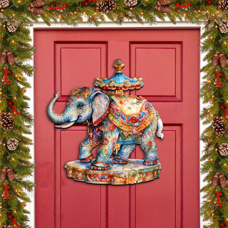 Carousel Elefant Holiday Door Decor by G. Debrekht - Christmas Decor - 8611029H