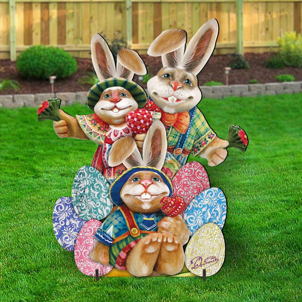 Drucker Easter Family Easter Yard Sign by G. DeBrekht - Easter Spring Decor - 8154420-2F
