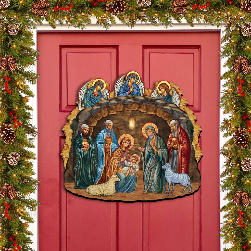 Orthodox Nativity Scene Holiday Door Decor by G. Debrekht - Nativity Holiday Decor - 8652762H