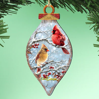 Winter Cardinals Cone Wooden Ornaments - Tree Ornament by Gelsinger - Christmas Decor - 8041110-1843
