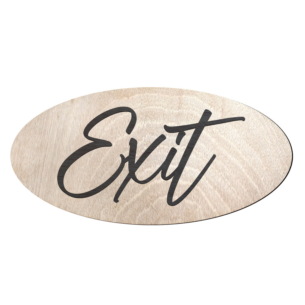 Exit sign, Business sign, Light wood sign, Handmade in the USA Sign - 320317