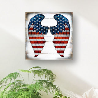 USA Wings Wooden Decor - American Patriotic Decor - 8187131B