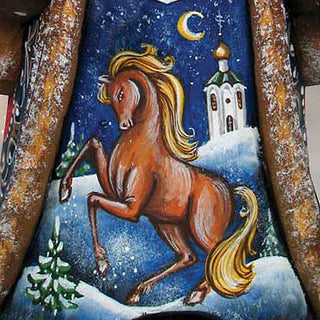 Galloping Horse Hand-Painted WOODCARVED Masterpiece by G. DeBrekht - Wildlife Holiday Decor - 821062 *** PRE-ORDER - Handmade Just for You! ***