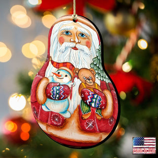 Santa Doll Christmas Wooden Ornaments by G. DeBrekht - Christmas Santa Snowman Decor - 8115011