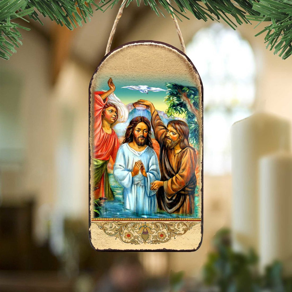 Christening Religious Christian Sacred Icon Ornament - Inspirational Icon Decor - 87043