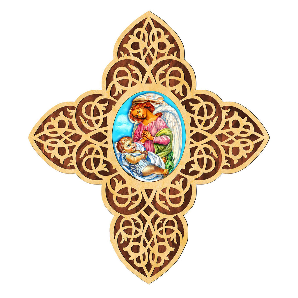 Blessing Angel Filigree Wooden Cross by Museum Icons - Inspirational Icon Decor - 88428