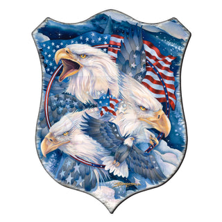 Allegiance Patriotic Eagles Wall Art by J. Bergsma - Wildlife Holiday Decor - 8591730W-JB