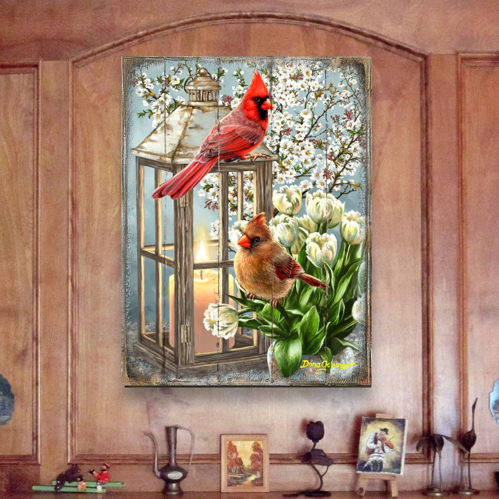 House Birds Wooden Wall Art by D. Gelsinger - Nature Wildlife Decor - 95670B-DG