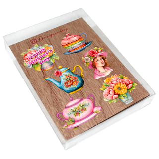 Happy Mother's Day Clip-On Eco Wood Decorative Ornaments Set of 6 by G. Debrekht - Love Family Decor - 8090059C-S6