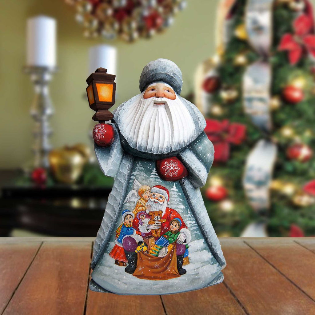 Gift Giver Santa Hand-Painted WOODCARVED Figurine by G. DeBrekht - Christmas Decor - 8214563 *** PRE-ORDER - Handmade Just for You! ***