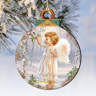 Woodland Angel Bird Wooden Ornaments by Gelsinger - Nativity Holiday Decor - 8021117-1427