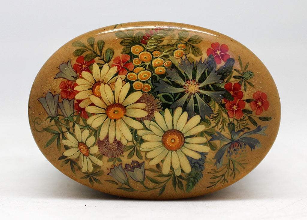 Handpainted One-of-a-Kind Papier Mache Lacquered Miniature Box 3 x 2 x 3.5