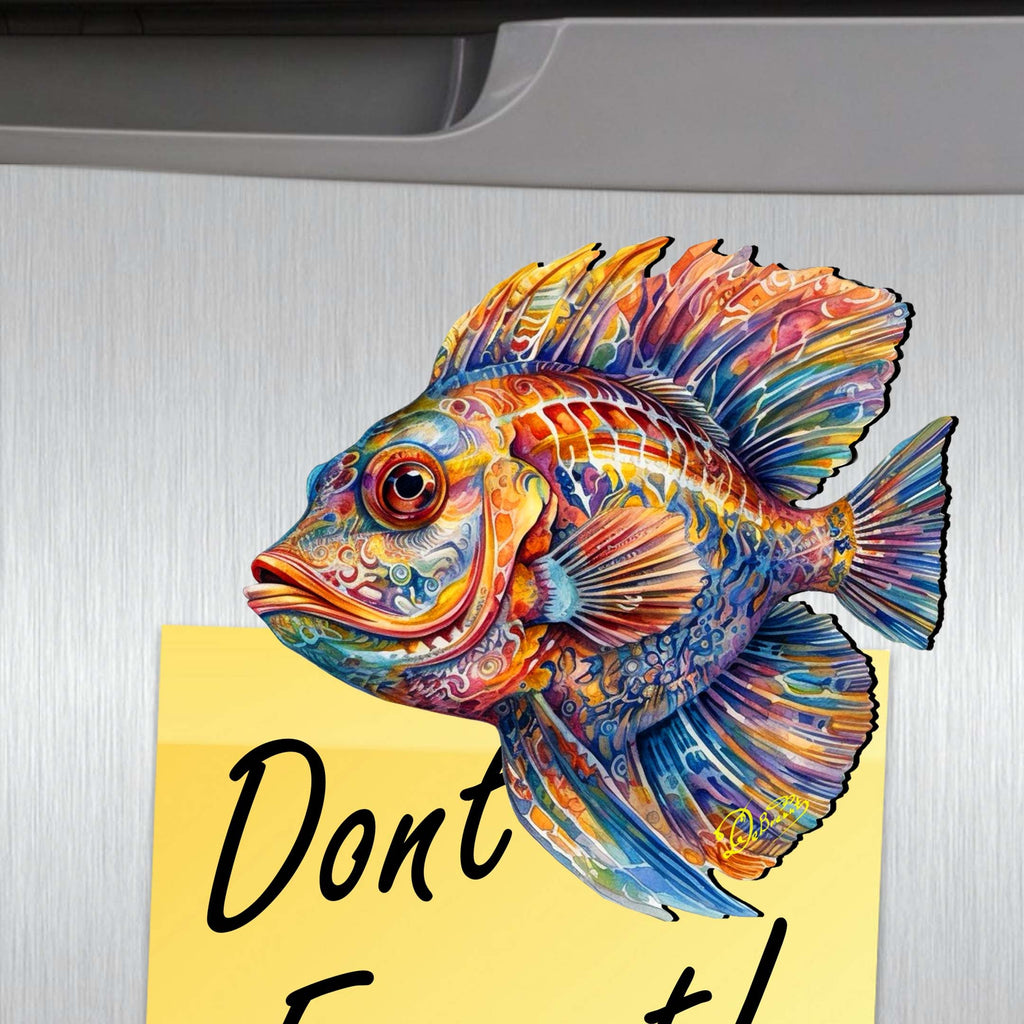 Mermaid and Friends Decorative Eco Wood Magnets Set of 6 by G. Debrekht - Coastal Decor - 8090064G-S6