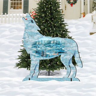 Winter Wolves Wildlife Outdoor Decor by G. DeBrekht - Wildlife Holiday Decor - 8198227F