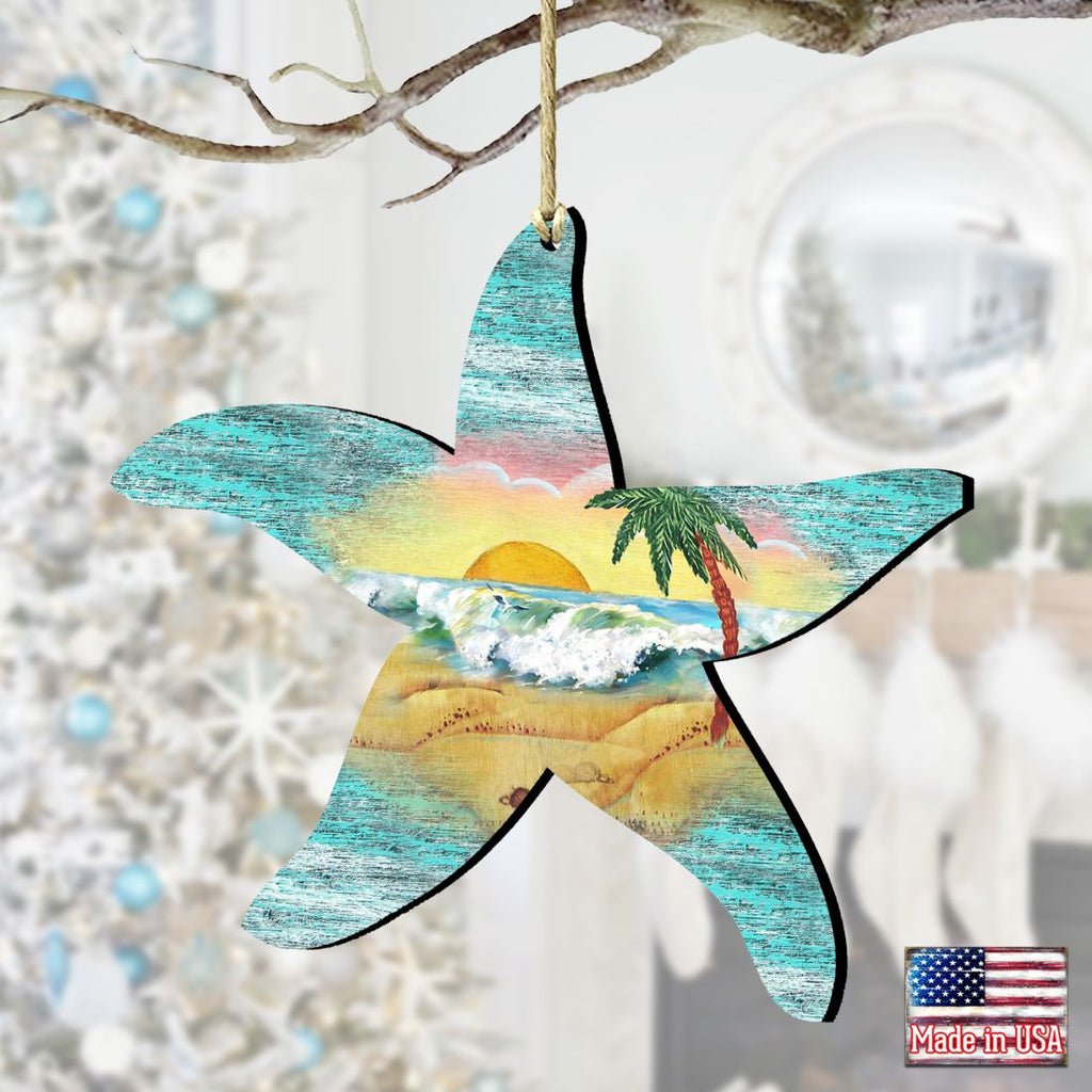 Starfish Wooden Ornaments by G. DeBrekht - Coastal Holiday Decor - 8198531