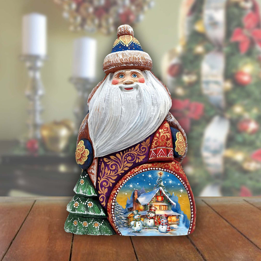 Christmas Night Santa Hand-Painted WOODCARVED Masterpiece Figurine by G. DeBrekht - Christmas Decor - 8206024