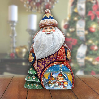 Christmas Night Santa Hand-Painted WOODCARVED Masterpiece Figurine by G. DeBrekht - Christmas Decor - 8206024