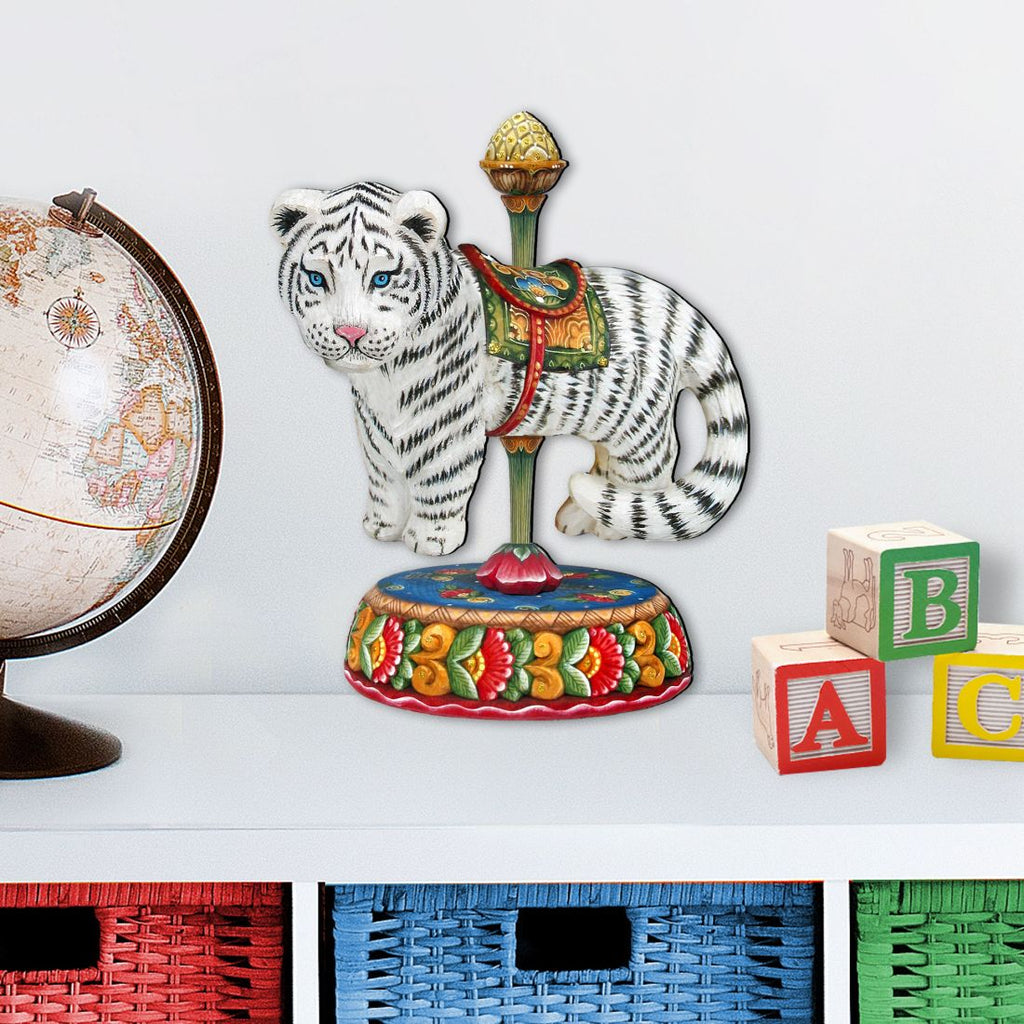 Carousel Tiger Holiday Outdoor Decor Large Ornament by G. DeBrekht - Carousel Holiday Decor - 8114046M