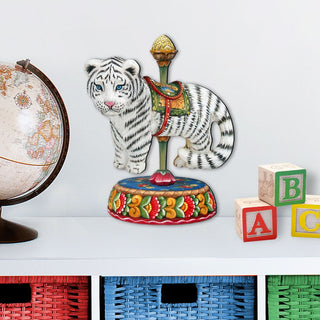 Carousel Tiger Holiday Outdoor Decor Large Ornament by G. DeBrekht - Carousel Holiday Decor - 8114046M
