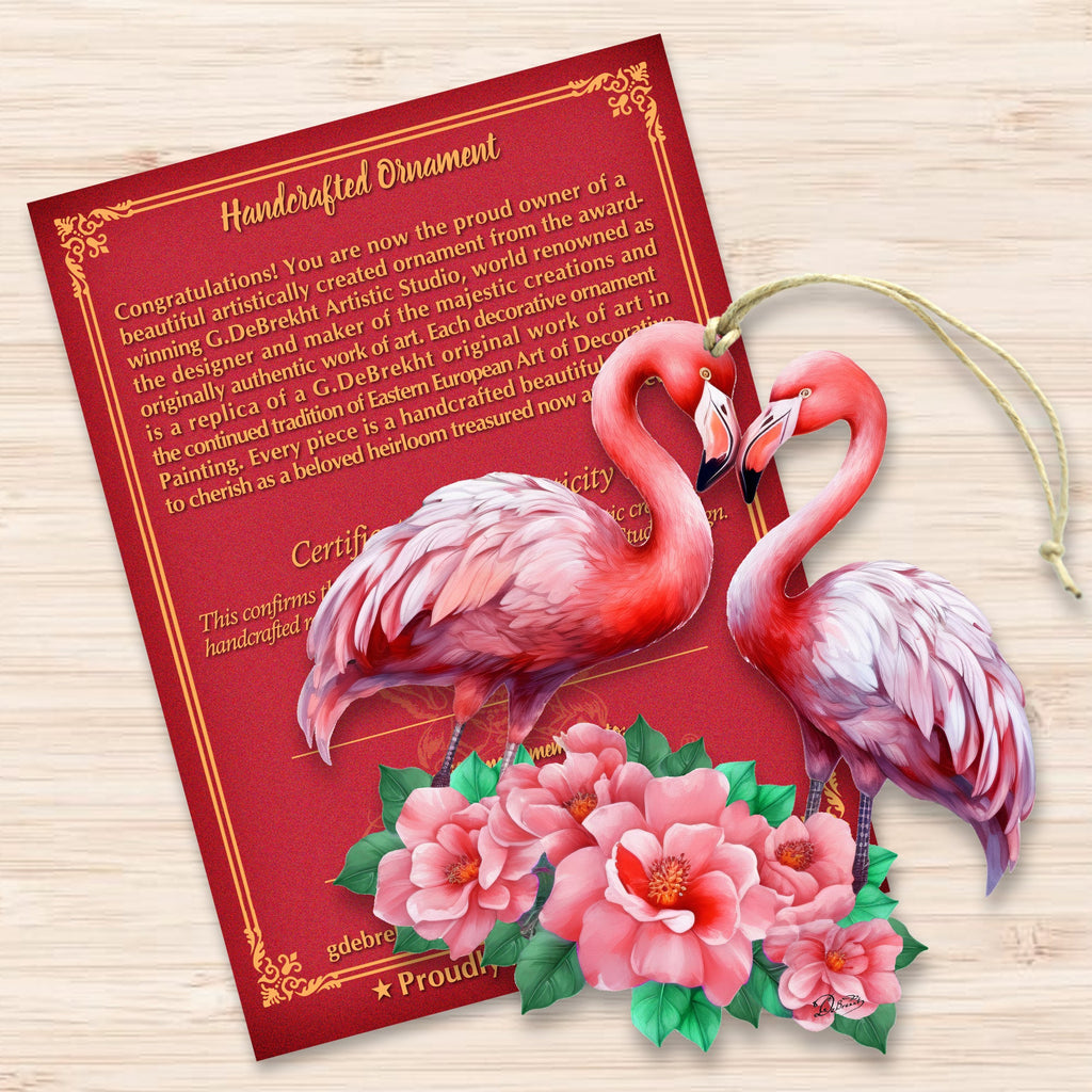 Flamingos Love Wooden Ornaments by G. DeBrekht Love Kids Family Decor - 8611039