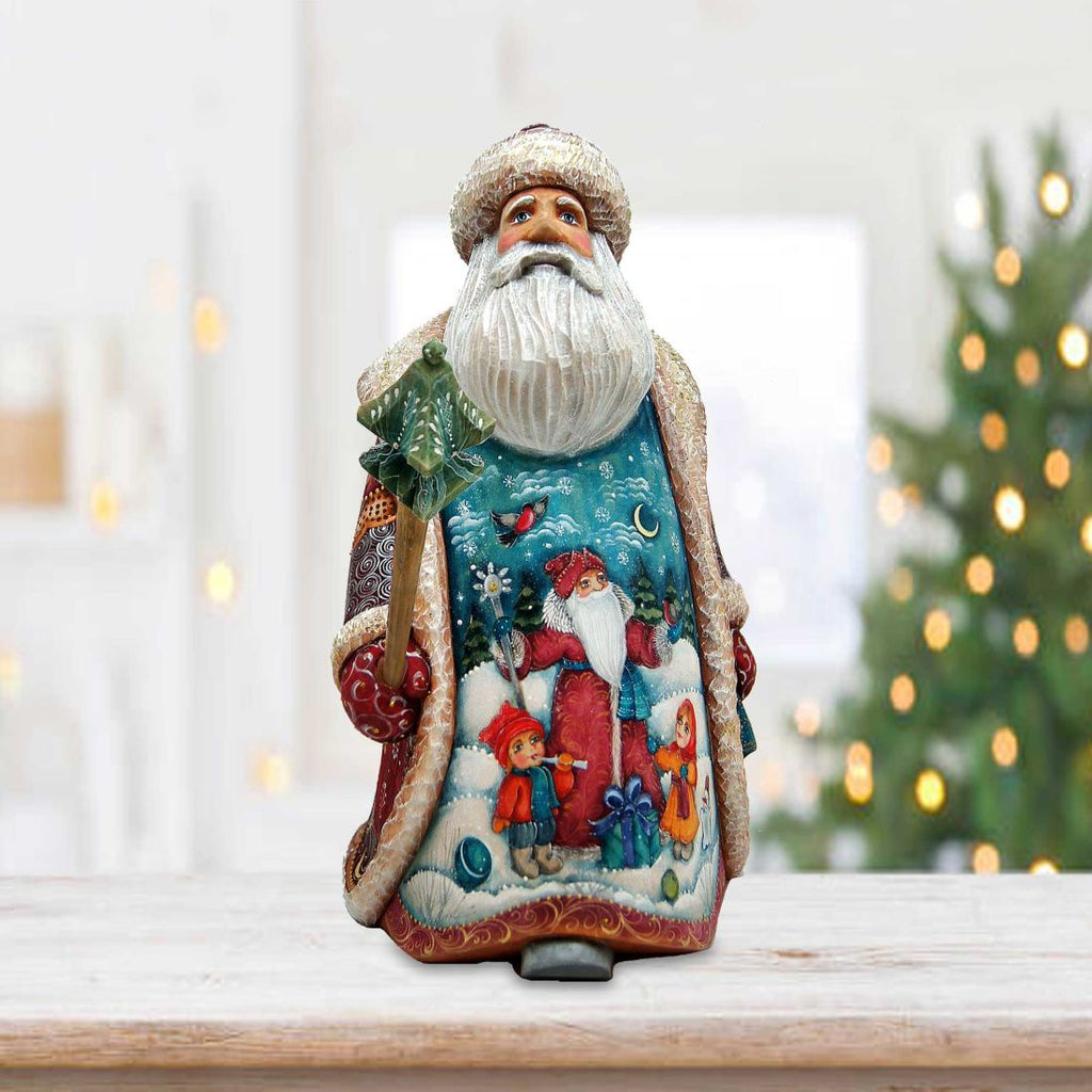 Christmas Time Santa Hand-Painted WOODCARVED Masterpiece by G. DeBrekht - Christmas Decor - 821703 *** PRE-ORDER - Handmade Just for You! ***