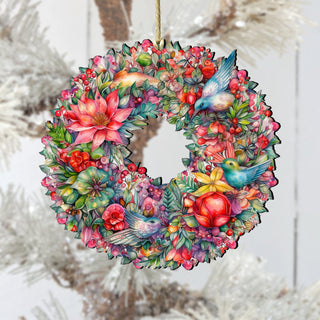 Summer Blooms Wreath Wooden Ornaments by G. Debrekht Christmas Decor - 8611072