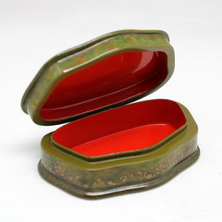 Handpainted One-of-a-Kind Papier Mache Lacquered Box 4 x 2.5 x 1.25