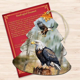 Alaskan Bald Eagles Tree Wooden Ornaments by G.Debrekht - Wildlife Holiday Decor - 870006