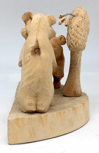 One-of-a-Kind Bears and Bees Wood Carved Figurine 7
