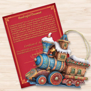 Christmas Train Wooden Ornaments by G. Debrekht - Christmas Decor - 8100198-1