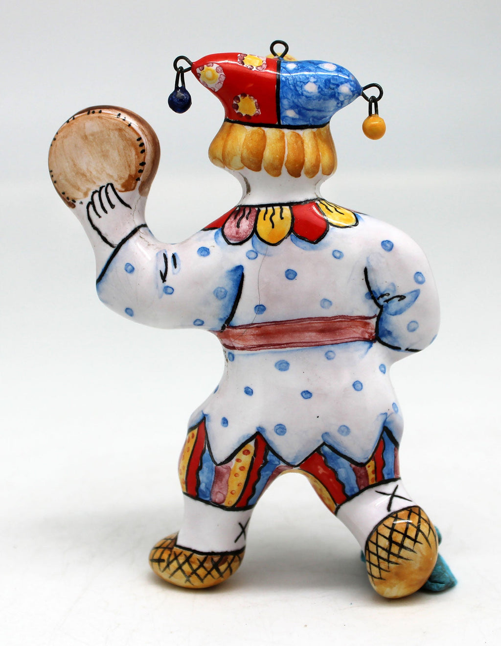 One-of-a-Kind Funny Clown Unique Hand Painted Porcelain Holiday Ornament 4