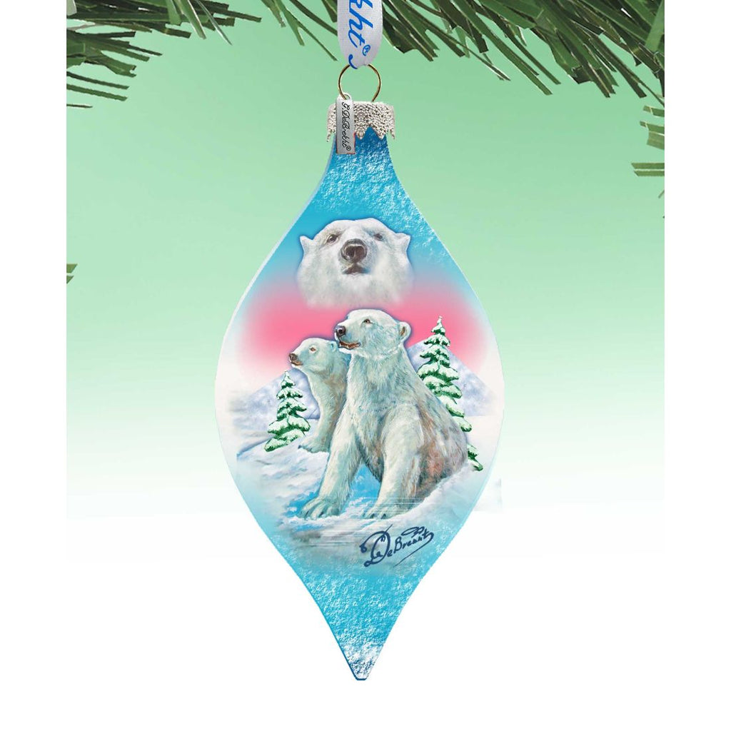 Polar Bear Drop Glass Ornament by G. DeBrekht - Wildlife Holiday Decor - 74178