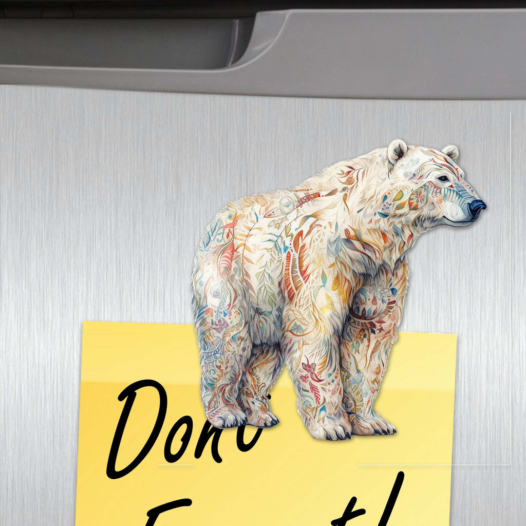 Bear Parade Decorative Eco Wood Magnets Set of 6 by G. Debrekht - Wildlife Decor - 8090106G-S6