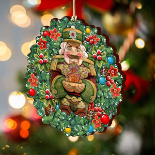 Nutcracker's Wreath Gift Wooden Ornaments by G. DeBrekht - Christmas Decor - 8185321