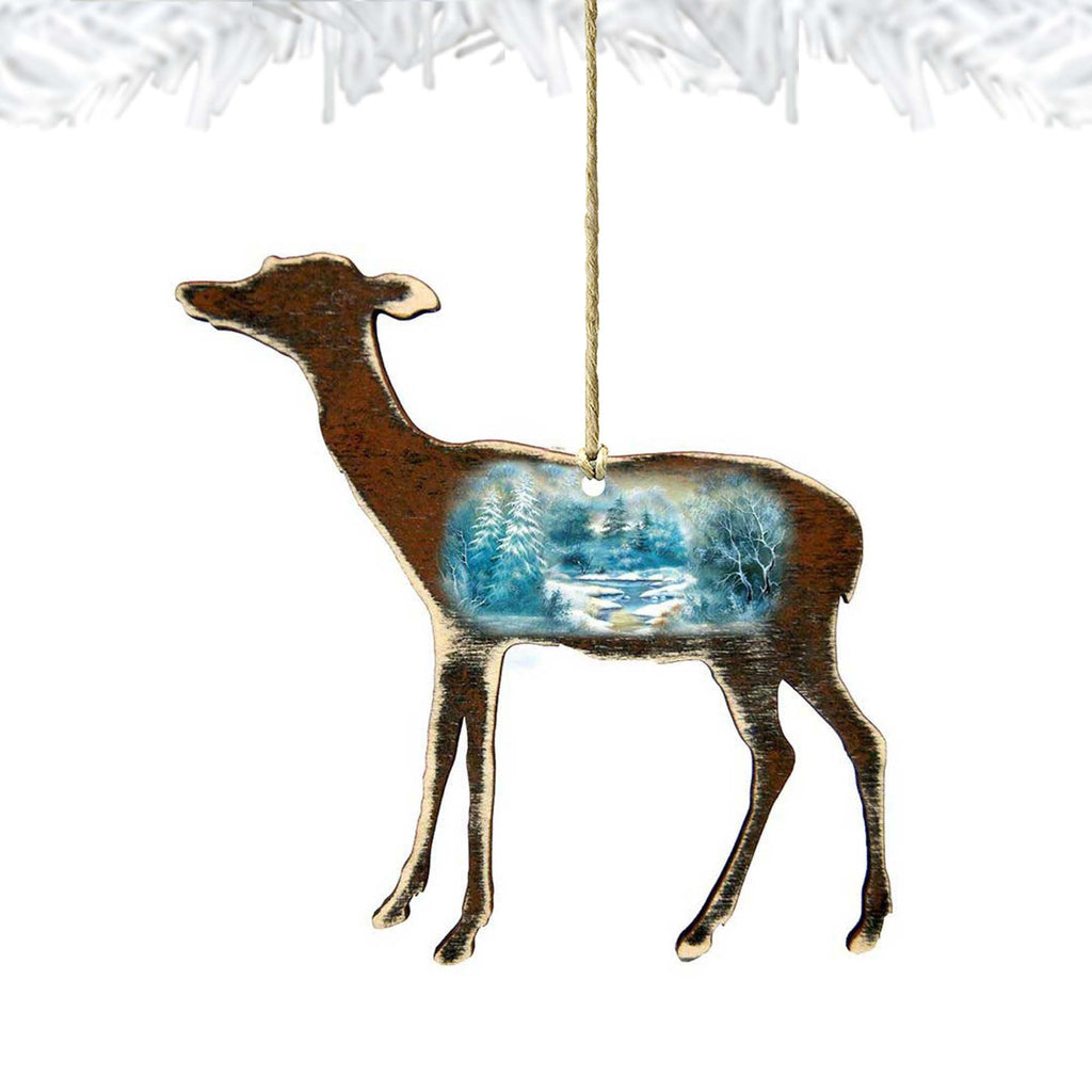 Baby Deer Wooden Ornaments by Nature Wonders - Wildlife Holiday Decor - 8198216