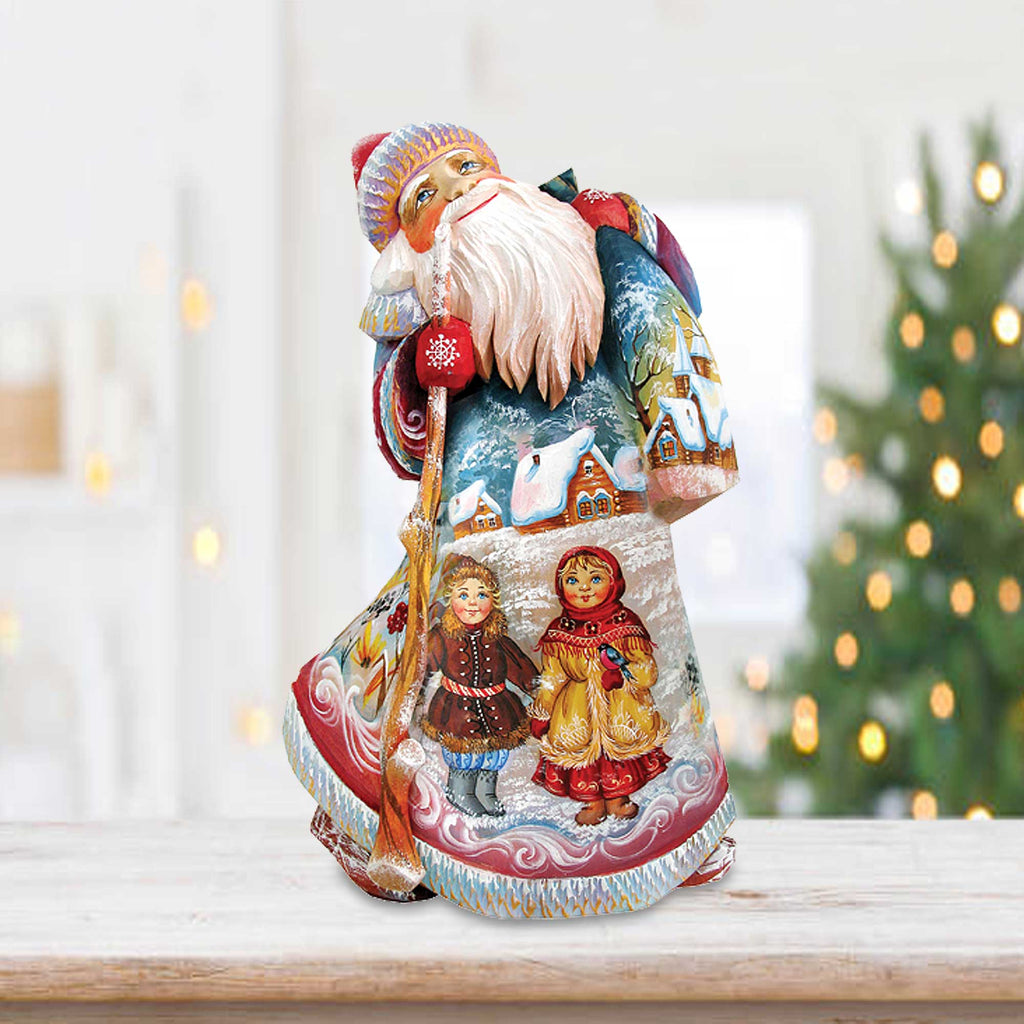 Devotional Santa, Hand-Painted WOODCARVED Figurine by G. DeBrekht - SPECIAL ORDER *** PRE-ORDER - Handmade Just for You! ***