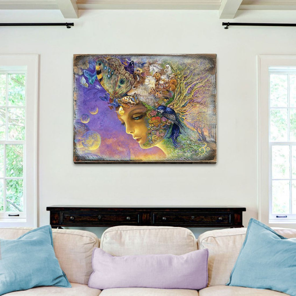 Eternal Love Fantasy Wooden Wall Art by Josephine Wall - Fantasy Decor - 852115-JW