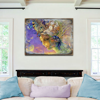Eternal Love Fantasy Wooden Wall Art by Josephine Wall - Fantasy Decor - 852115-JW