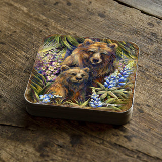 Forest Friends Wooden Cork Coasters Gift Set of 4 by J. Bergsma - Wildlife Decor - 8199455C-S4