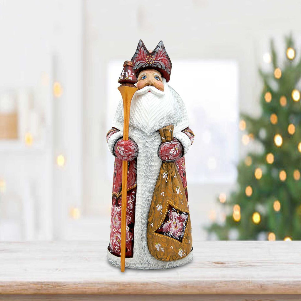 Ornamental Santa in Red Hand-Painted WOODCARVED Masterpiece by G. DeBrekht - Christmas Decor - 8201022 *** PRE-ORDER - Handmade Just for You! ***
