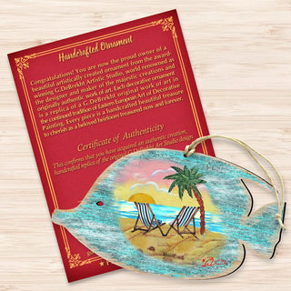 Rustic Tropical Fish Wooden Ornaments by G. DeBrekht - Coastal Holiday Decor - 8198527-2