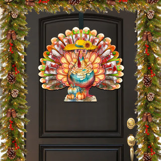 Thanksgiving Turkey Holiday Door Decor by G. Debrekht - Thanksgiving Halloween Decor - 8611055H