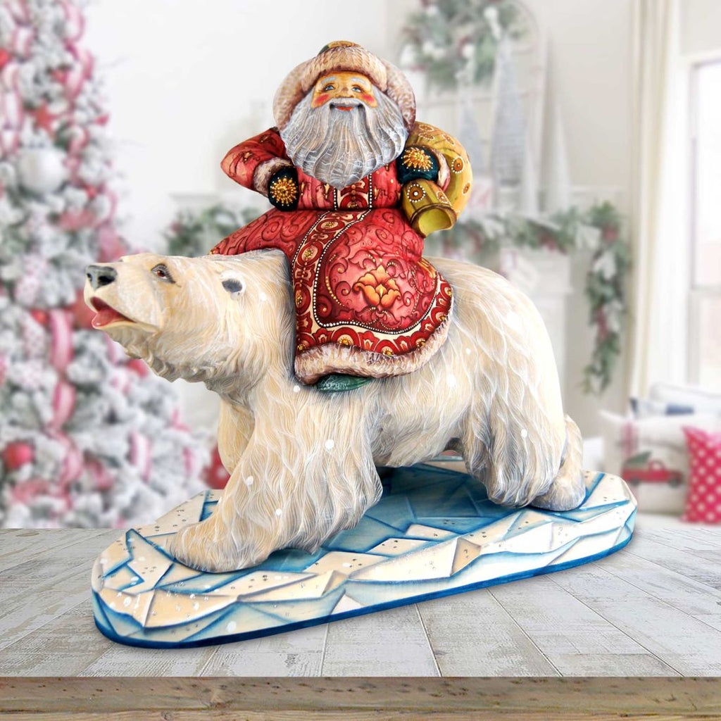 Polar Ice Santa Hand-Painted WOODCARVED Masterpiece by G. DeBrekht - Christmas Decor - L28217 - SPECIAL ORDER *** PRE-ORDER - Handmade Just for You! ***